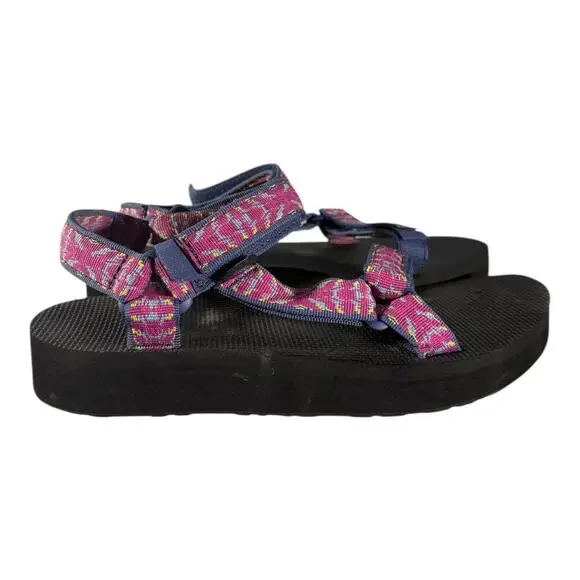 TEVA Triton Raspberry Sorbet Midform Universal Strappy Sandal Women’s Size 10 - Picture 1 of 8